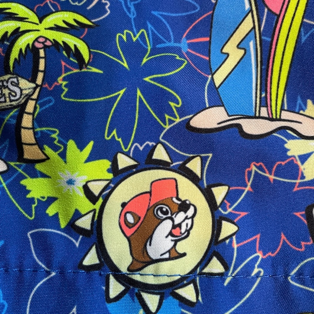 Buc-ee’s Size 2T Blue Tropical Print Swim Shorts - Picture 2 of 6